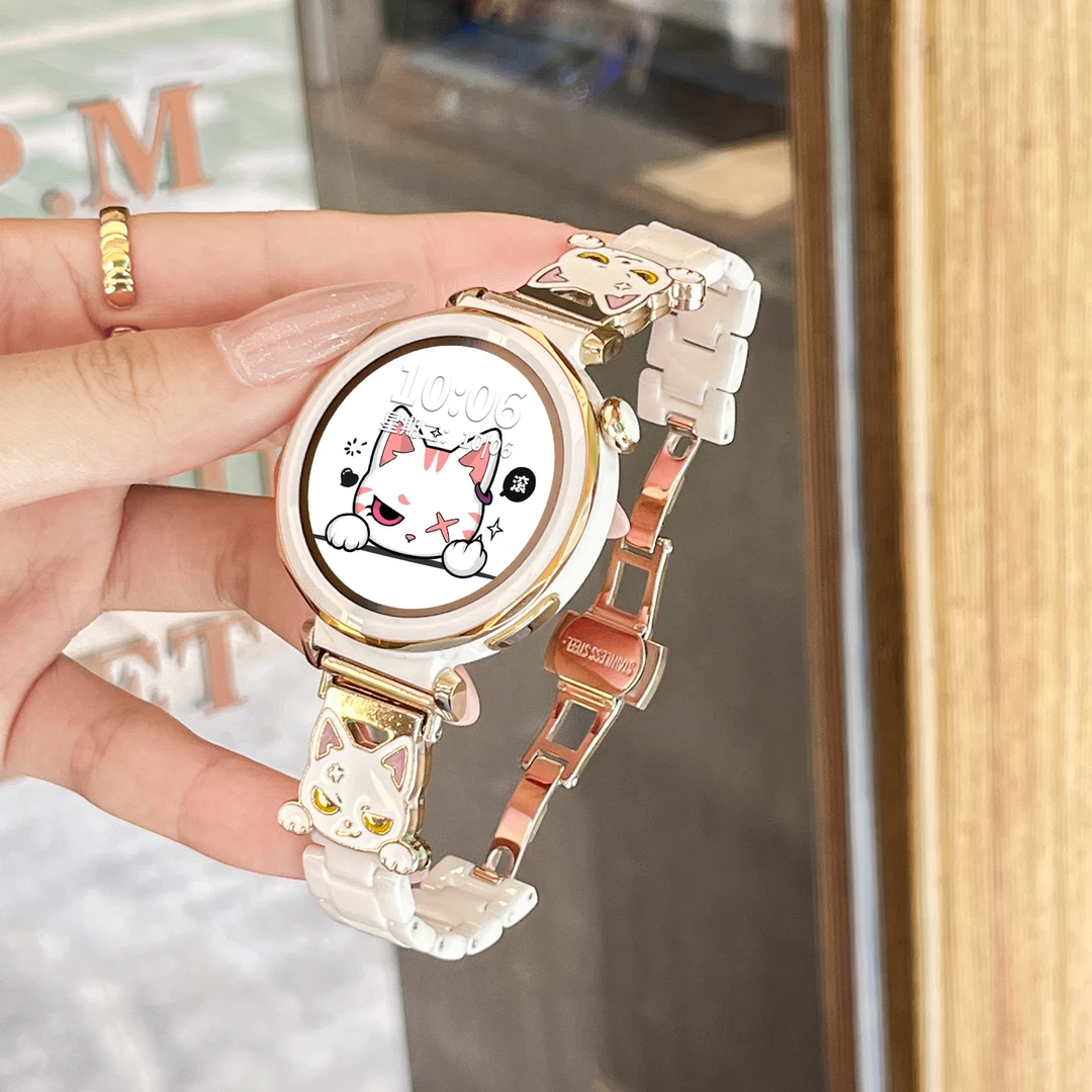 适用于华为gt5/gt4手表gt6表带白色系列皮质gt6pro/5pro腕带