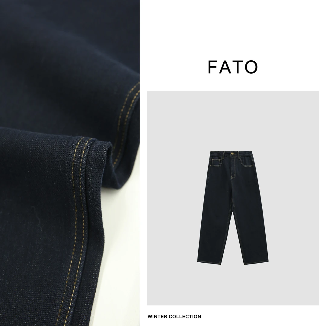 【郑买买】绒冬牛牛 秋冬莱赛尔水洗全面弹胖mm显瘦牛仔裤QX41201K1