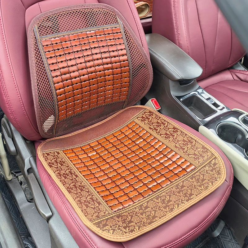 夏季汽车坐垫靠垫车用竹片凉垫夏天座套屁垫麻将凉席车座椅垫透气
