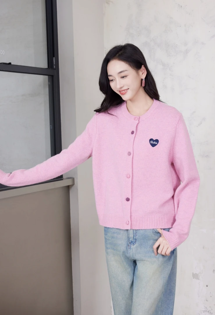 【如缤冬款】爆款粉白长袖针织衫