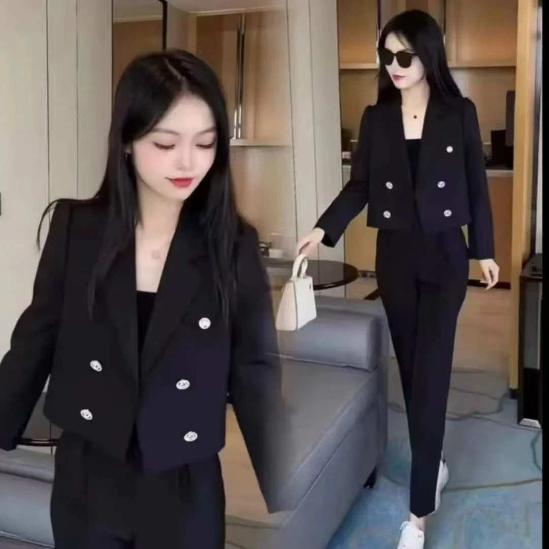 时尚西装套装女2025春秋季新款气质显瘦减龄西服外套休闲裤两件套