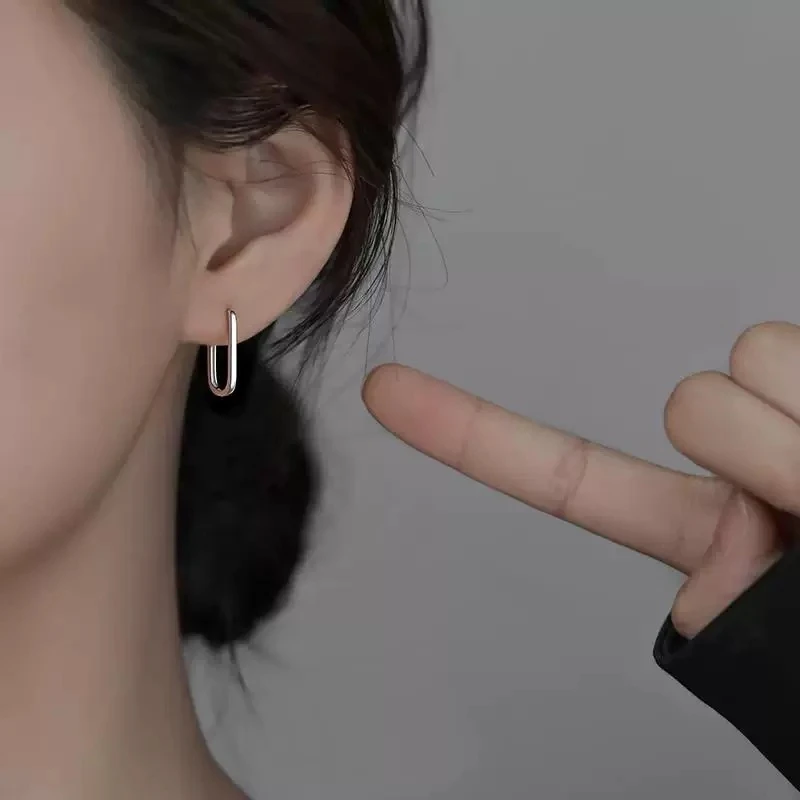 铜合金耳饰 【XX29】几何椭圆形耳扣