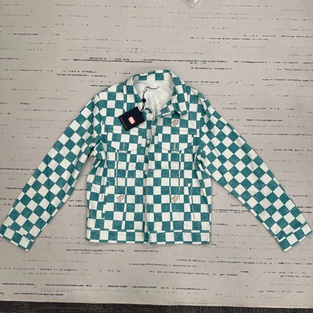 未使用 LouisVuitton/路易威登 翻领棋盘格牛仔夹克 男款
