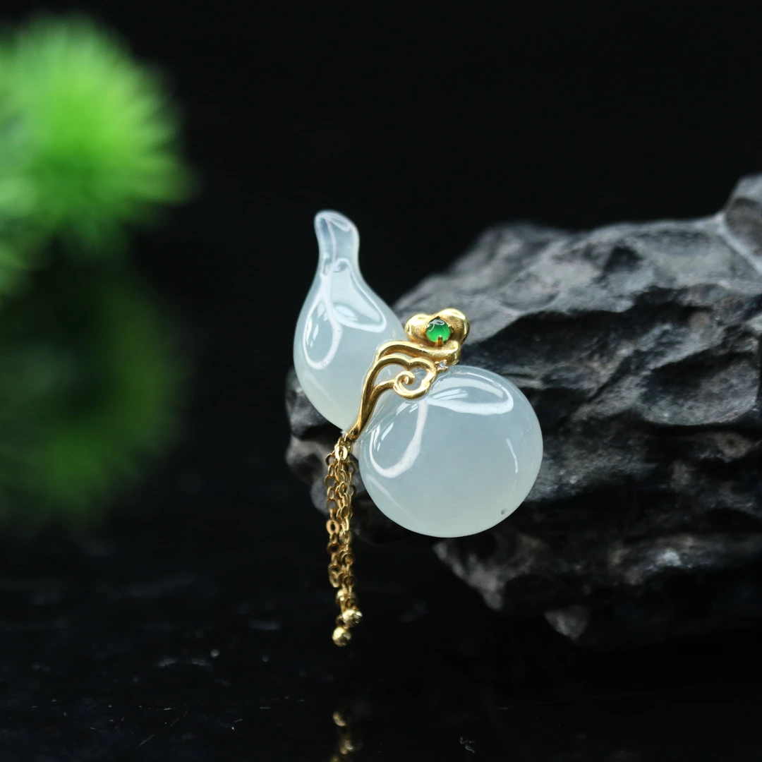 FC25天然缅甸翡翠A货18k冰葫芦/001089/保利厦门拍卖