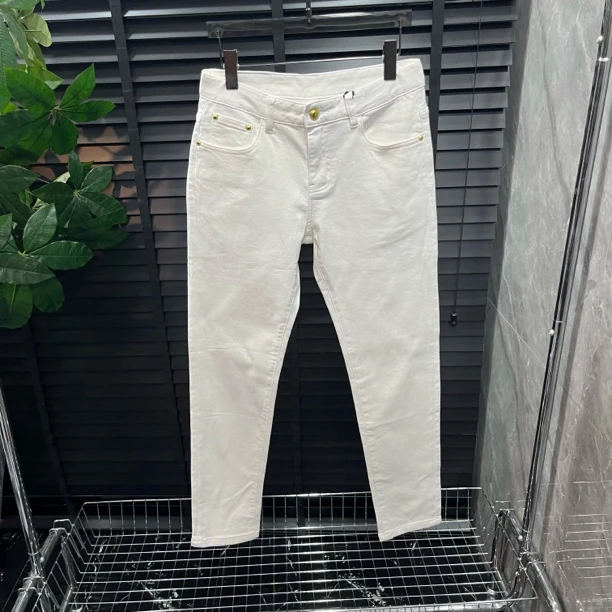 1369男士秋冬款抓绒修身小直筒牛仔裤