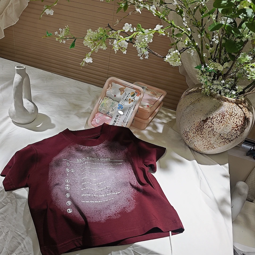 D2-4。5216 男童短袖T恤2025新款夏季宽松圆领