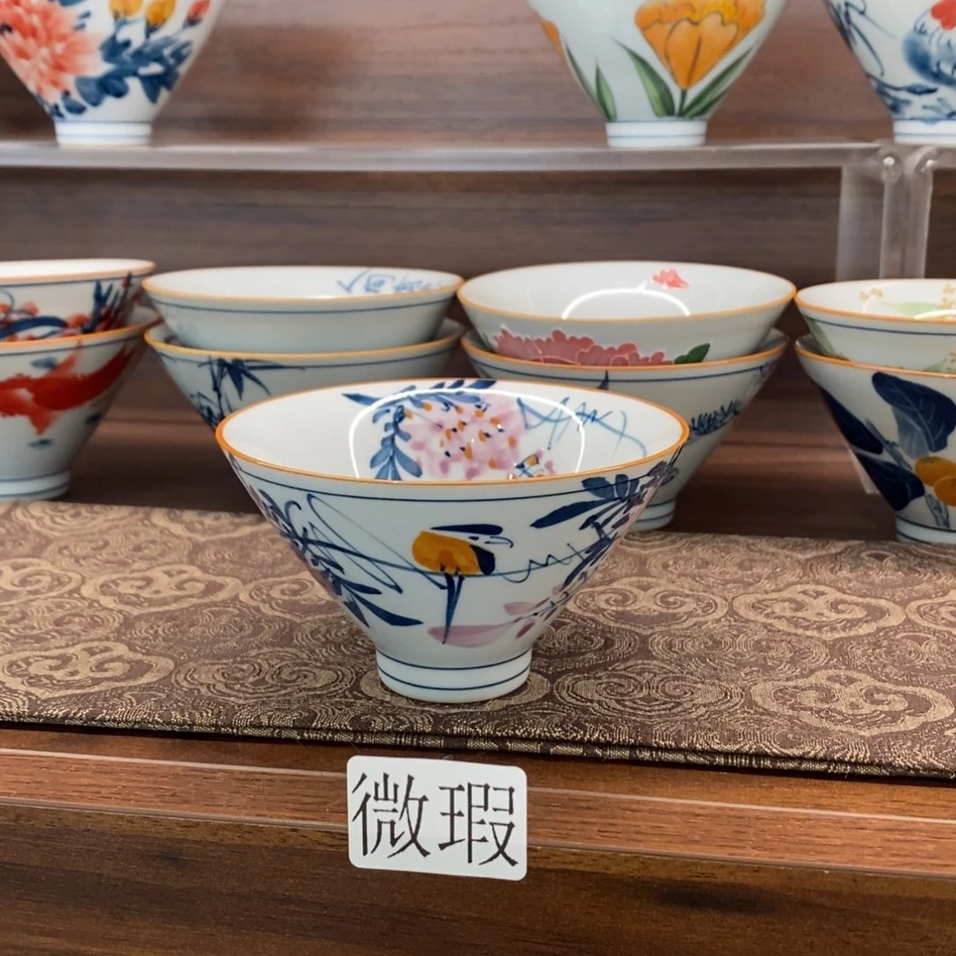 釉下彩老陶泥手工绘制