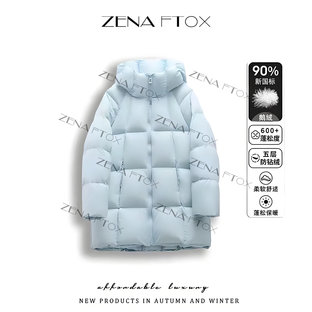 蓝金鹅3.0 Ⅱ 不透绒 贝贝酱中长款羽绒服轻奢女休闲保暖反季清仓