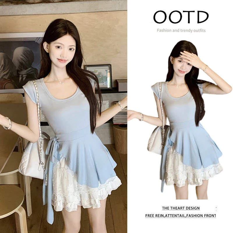 【现货】夏季新款流行爆款设计感绑带不规则下摆无袖收腰显瘦上衣女