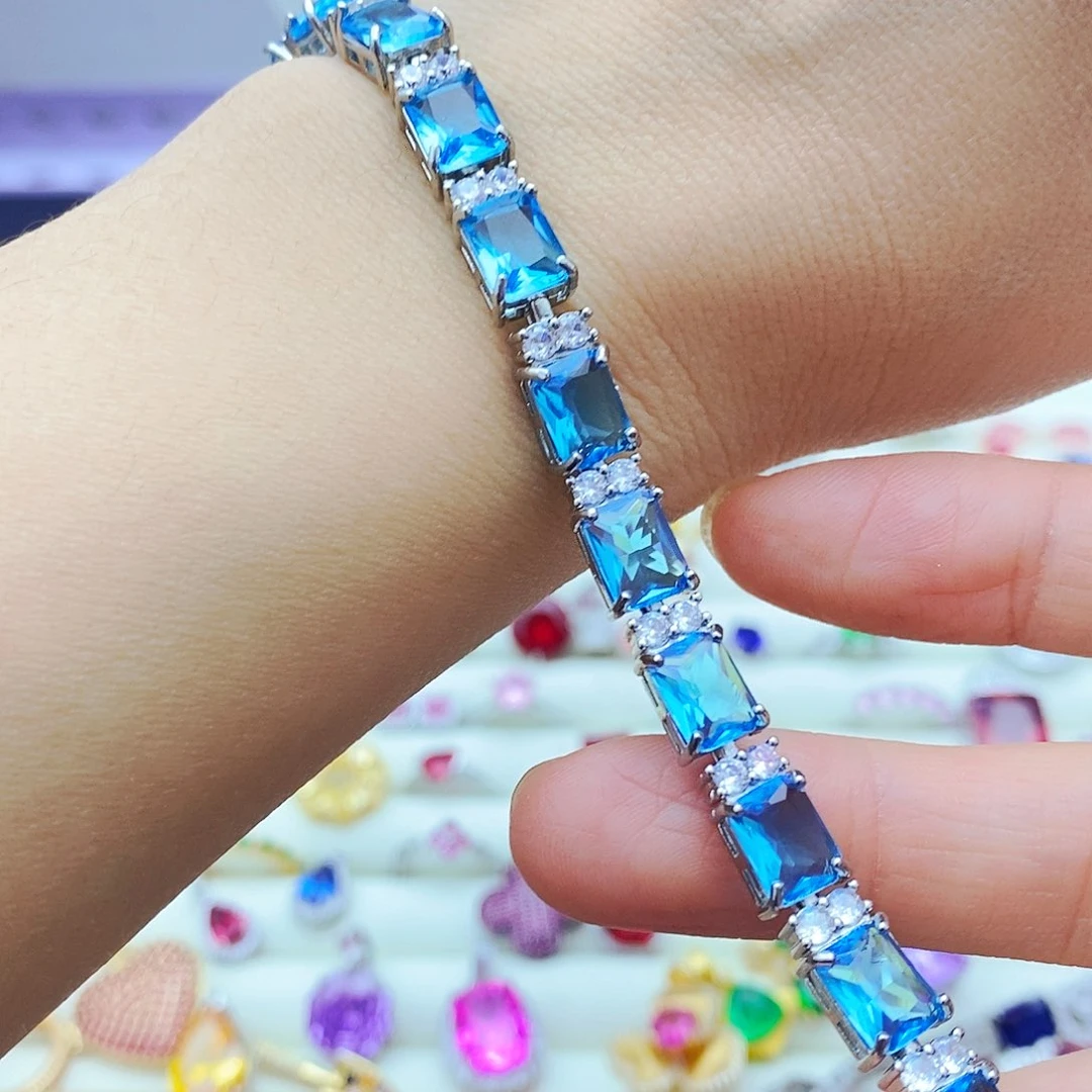 未镶嵌手链海蓝宝石