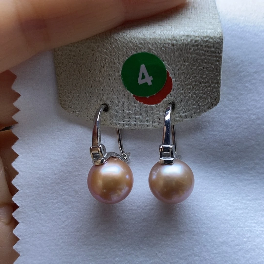 银S925镶嵌淡水珍珠耳饰