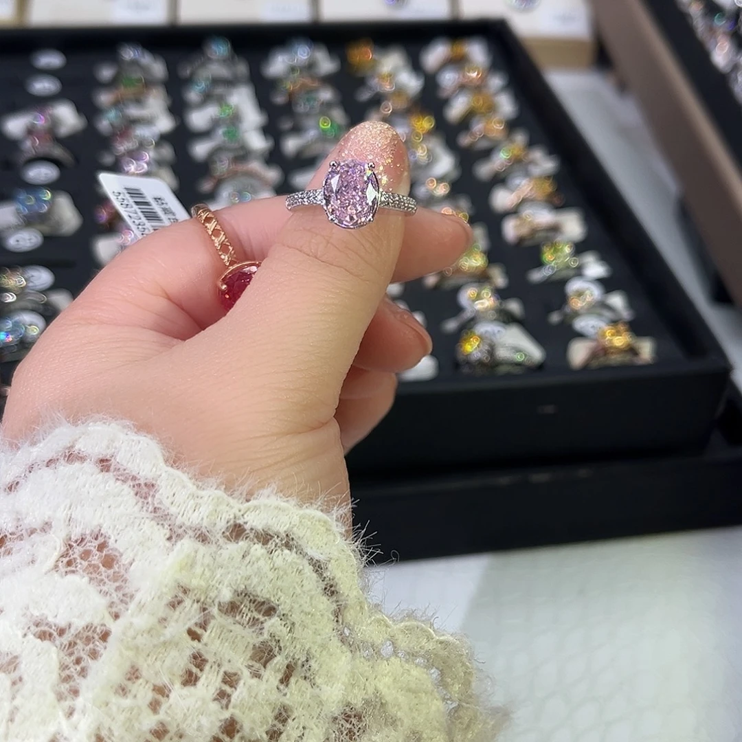 莫桑石非金属SH双排鸽子蛋粉冰花三卡-12