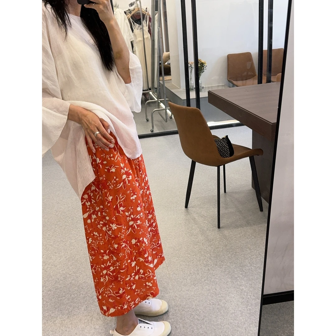［IAMMEIYA］-大骨架穿搭 屿云花花半裙25122