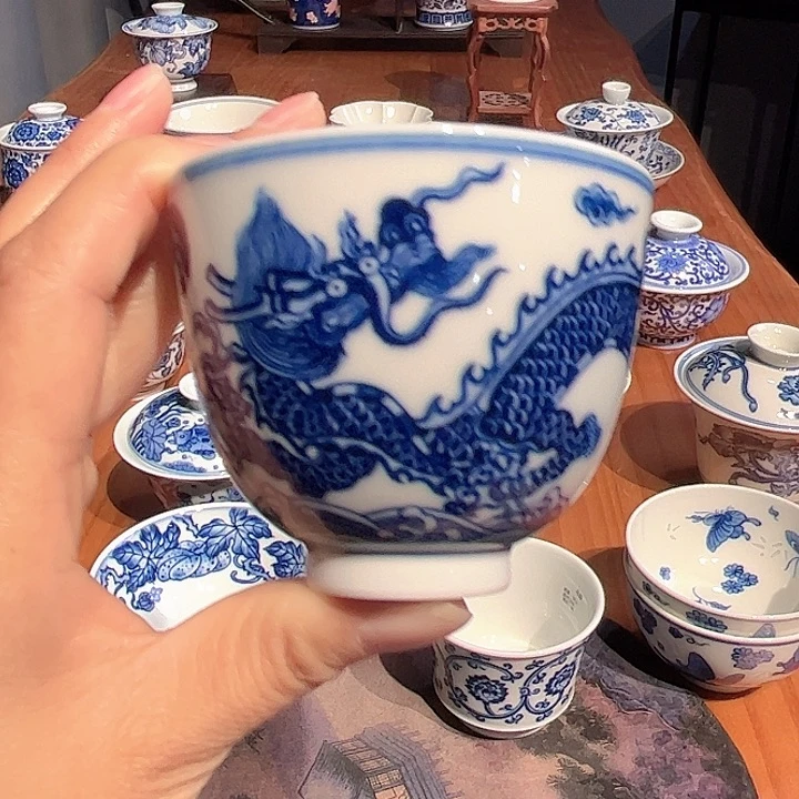 镹曰茶闲柴窑手工手绘青花