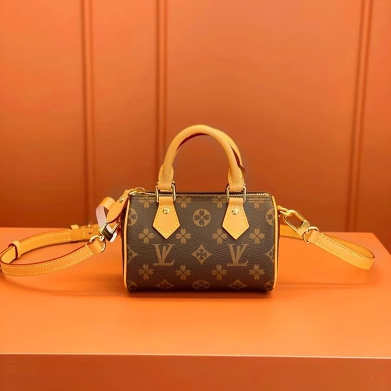 2025春夏新款奢侈品百搭女包老花迷你波士顿枕头包单肩斜挎小包包