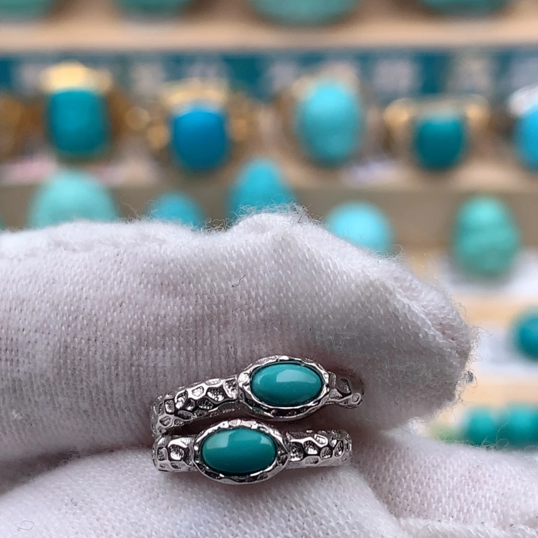 绿松石珠宝奇石银S925镶嵌