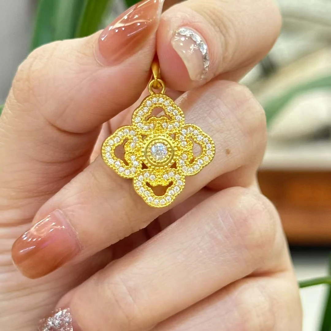 ②专属Y【四叶草点钻吊坠】--足金999精工5--（点钻附加248/148）