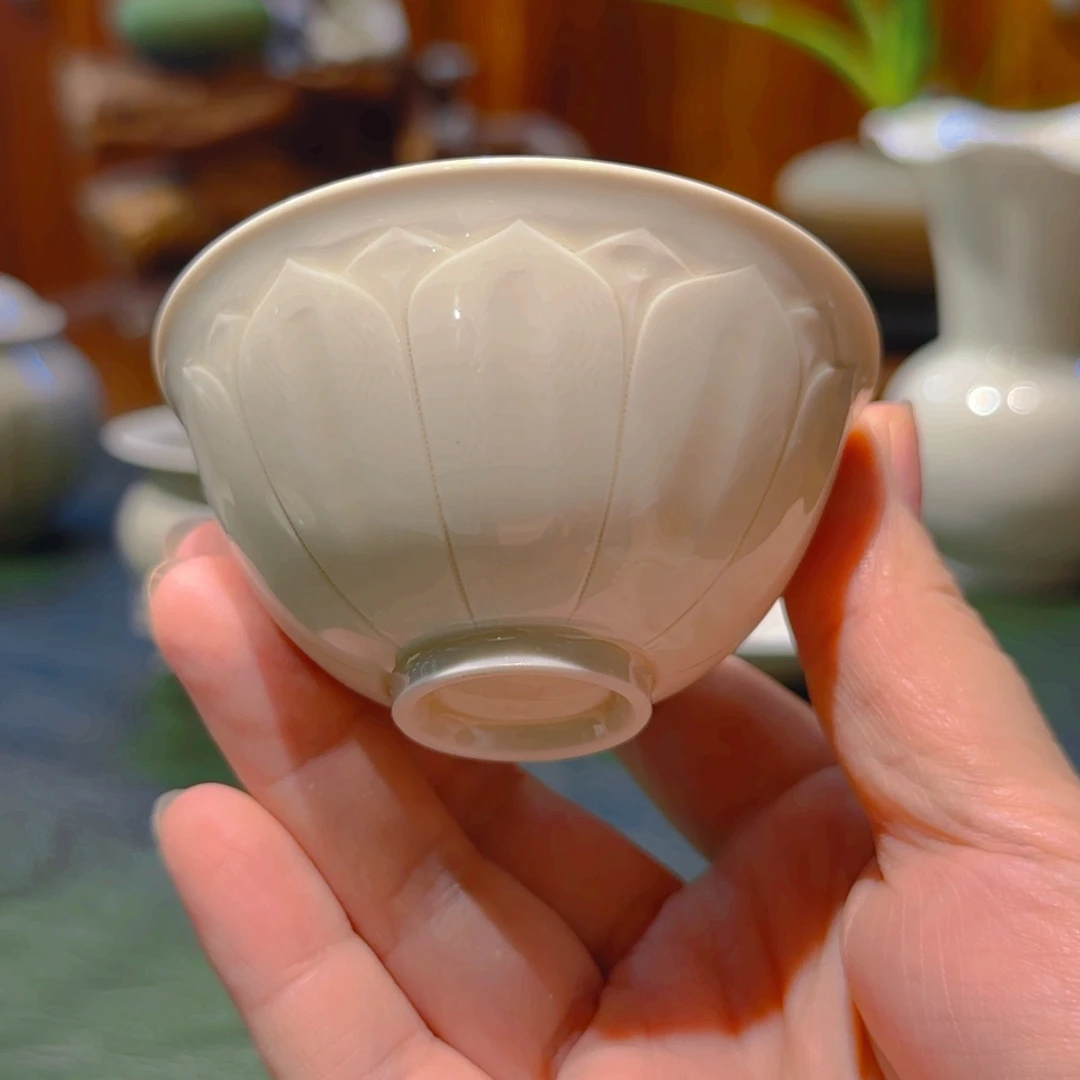 微澜定瓷 莲瓣鸡心杯80cc