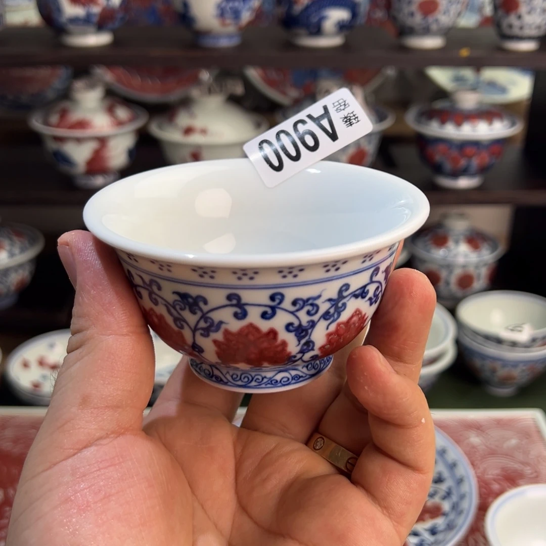 合*900缠枝压手八花手绘