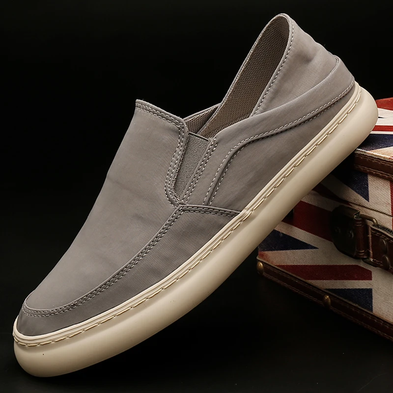 25008 男士低帮透气布鞋一脚蹬潮鞋韩版休闲百搭板鞋软底懒人鞋