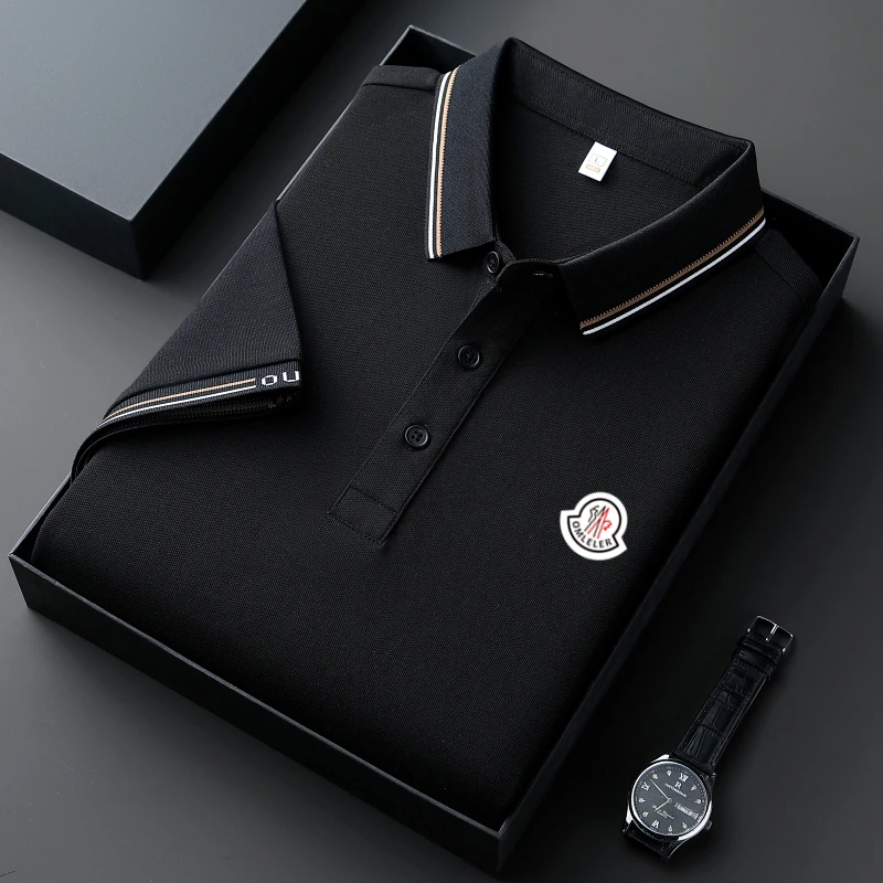 【海外专柜】法国轻奢男士短袖T恤夏季丝光棉时尚百搭休闲polo衫潮