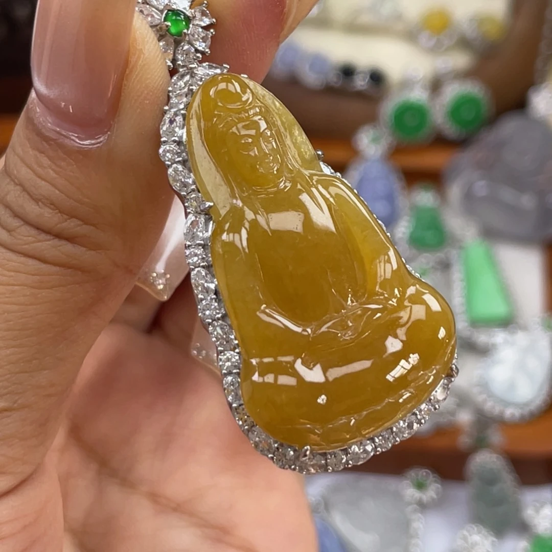 颈饰银S925镶嵌翡翠吊坠