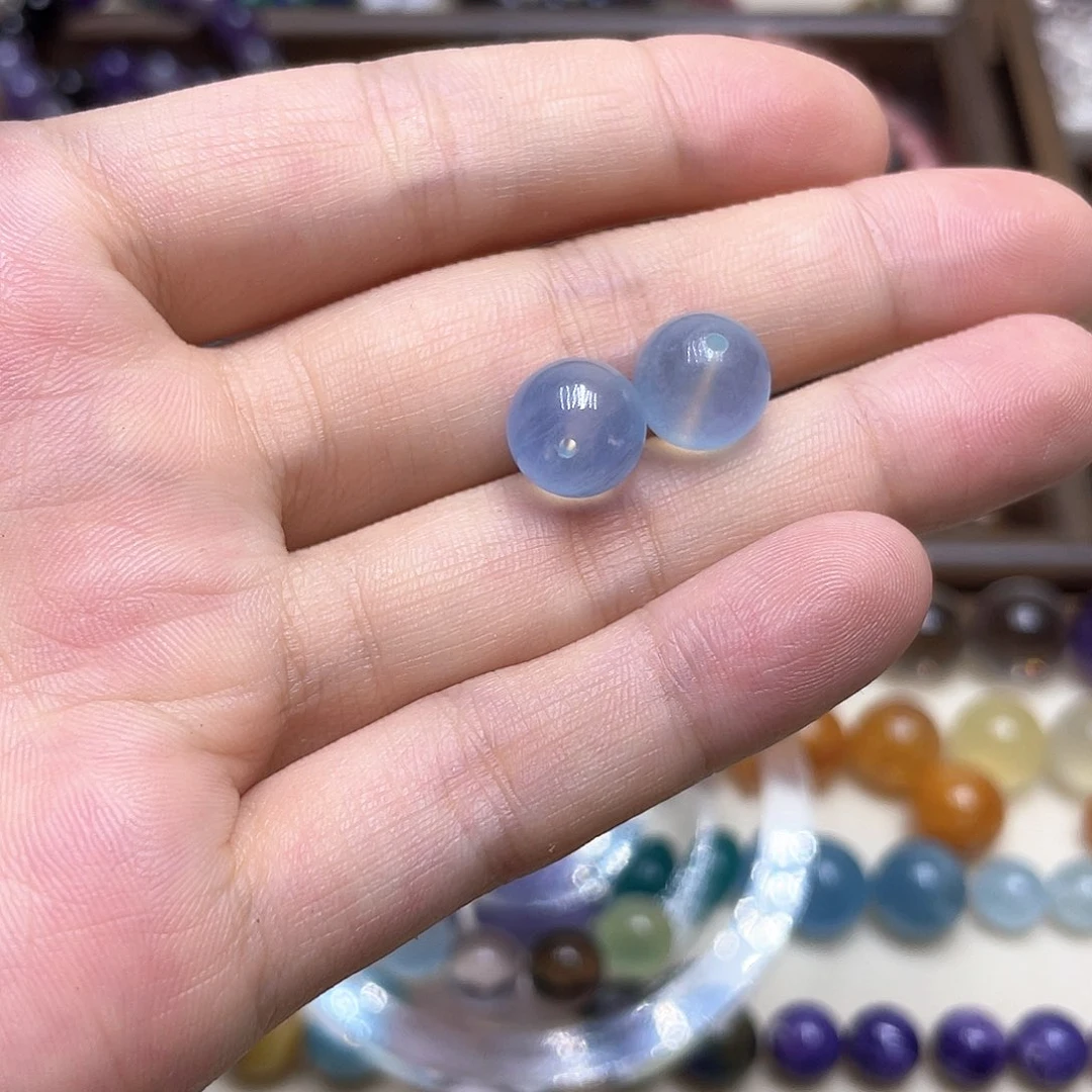 水晶手链未镶嵌醒*音海蓝宝10➕两颗
