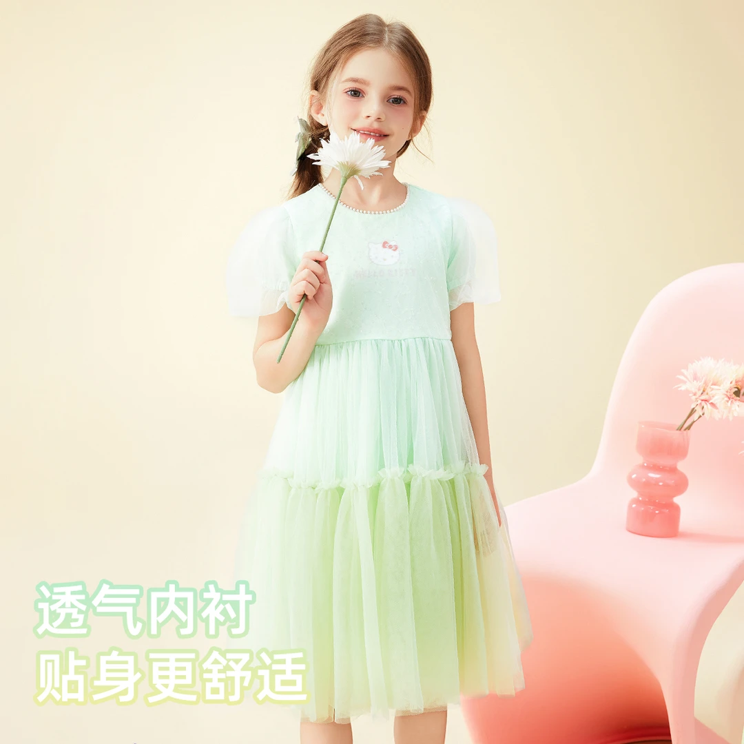 女童2025夏季新款洋气甜美舒适连衣裙