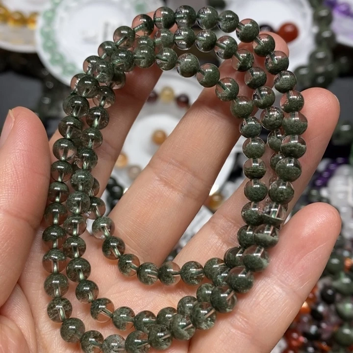 手链未镶嵌水晶绿幽灵聚宝盆多圈手链