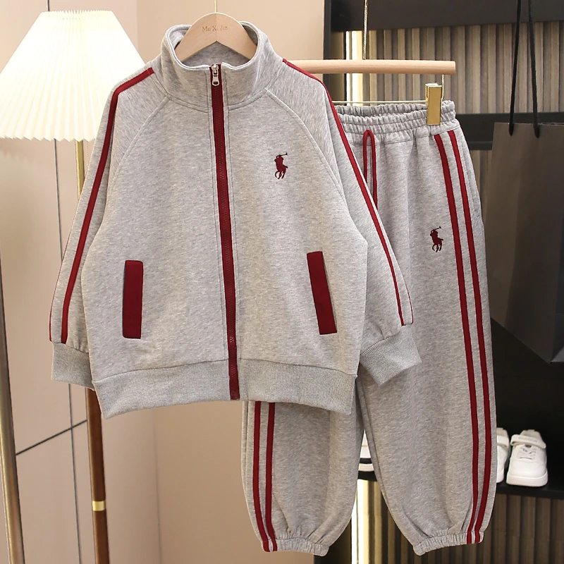 高货童装男女童秋装套装2025新款儿童撞色运动服春秋两件套宽松潮