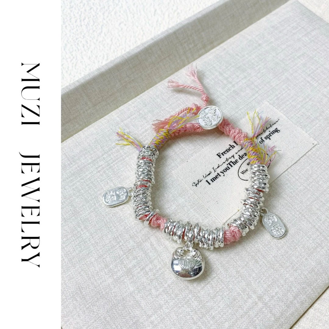 铜合金手链 C264新中式樱花粉手饰女简约少女心学生时尚饰品百搭