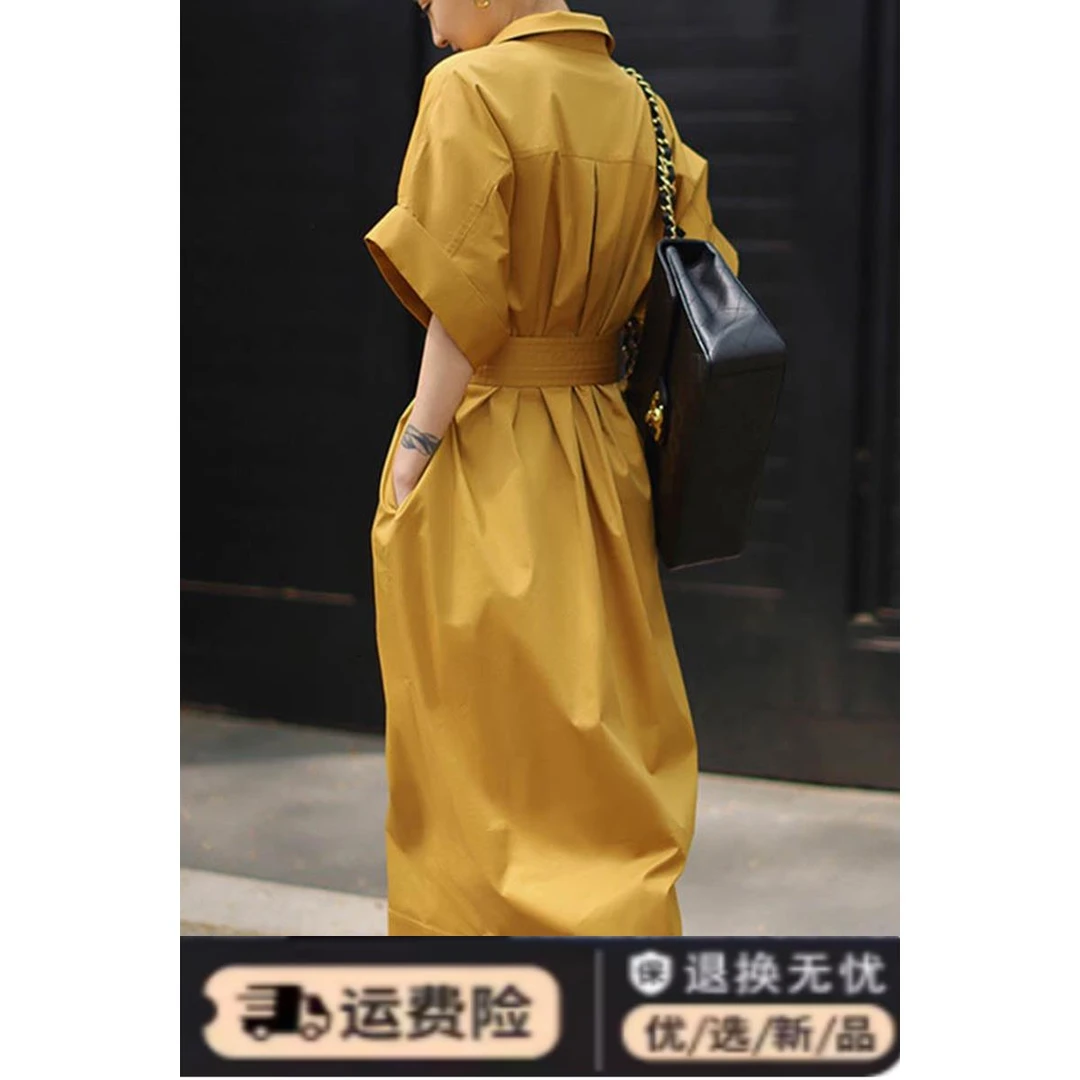 大码女装2023年新款夏季赫本风裙子质感高级感收腰显瘦衬衫连衣裙