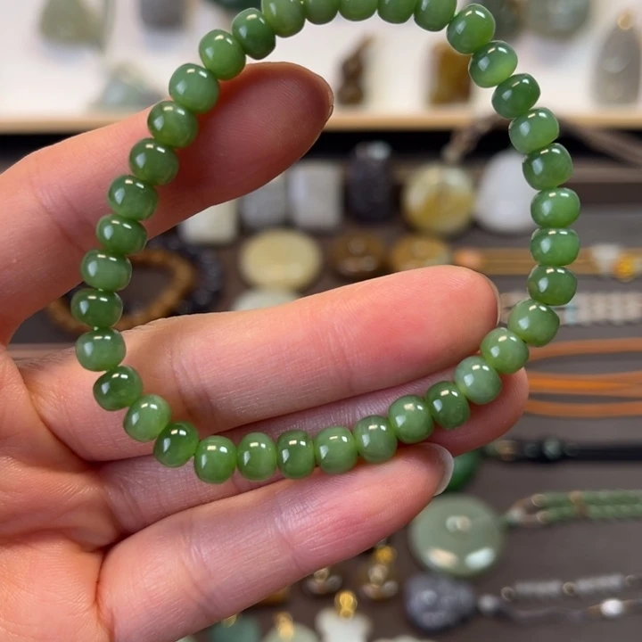 和田玉未镶嵌手链碧玉手串