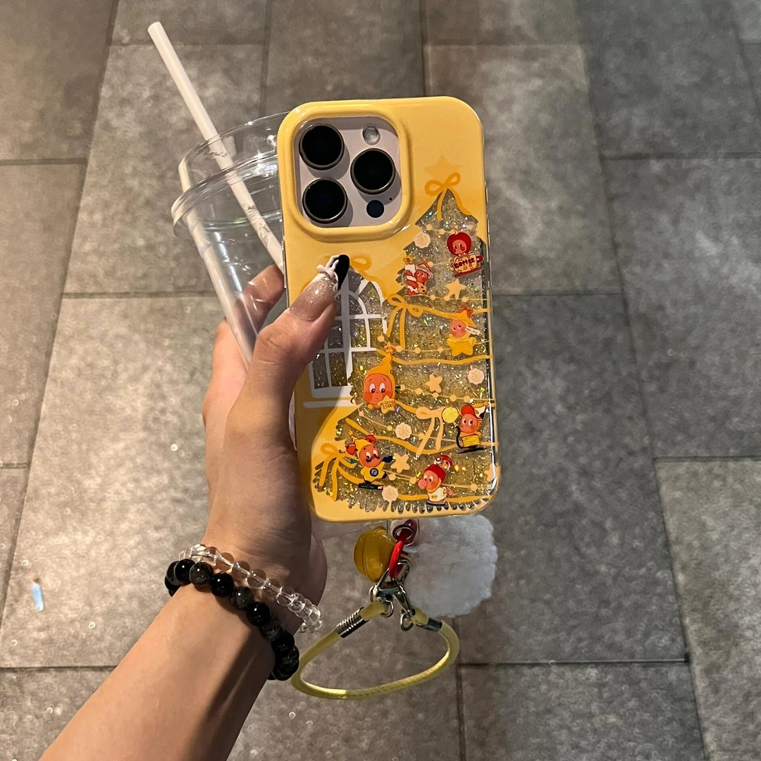 诚星泽闪粉圣诞树星星人适用苹果17PROMAX手机壳iPhone16新款15女