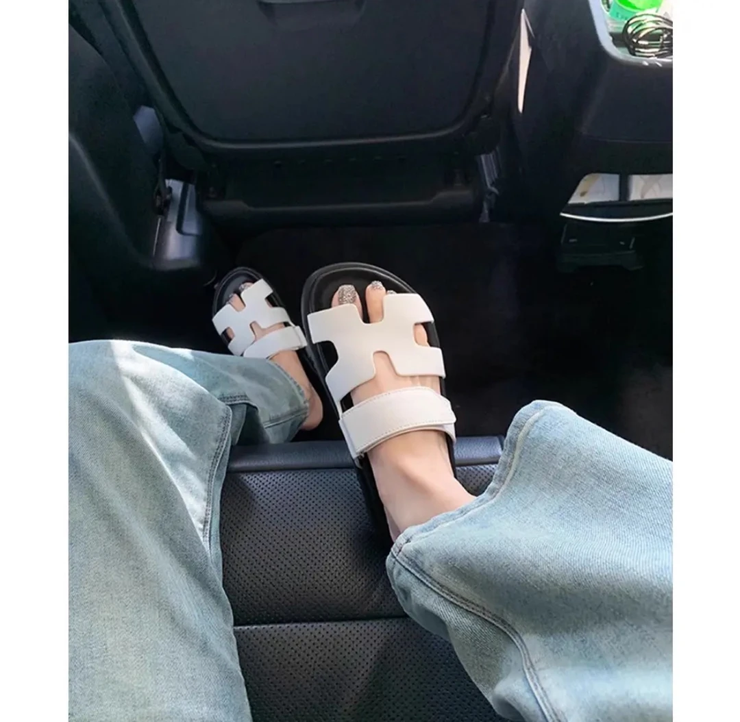 A38 女士厚底魔术贴百搭二舅休闲凉拖鞋夏款