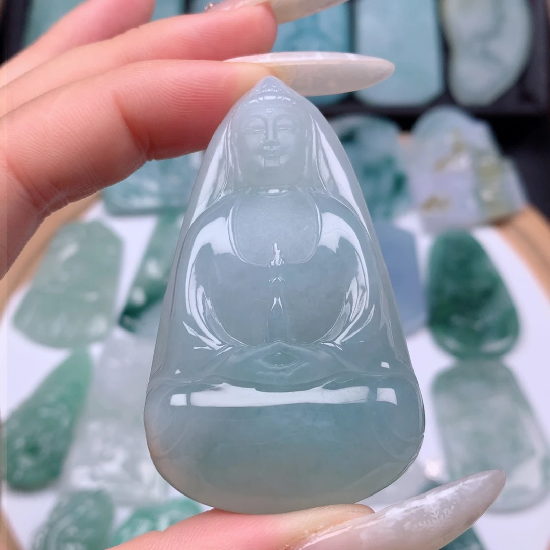【闪购商品】翡翠颈饰未镶嵌豌**爸素衣