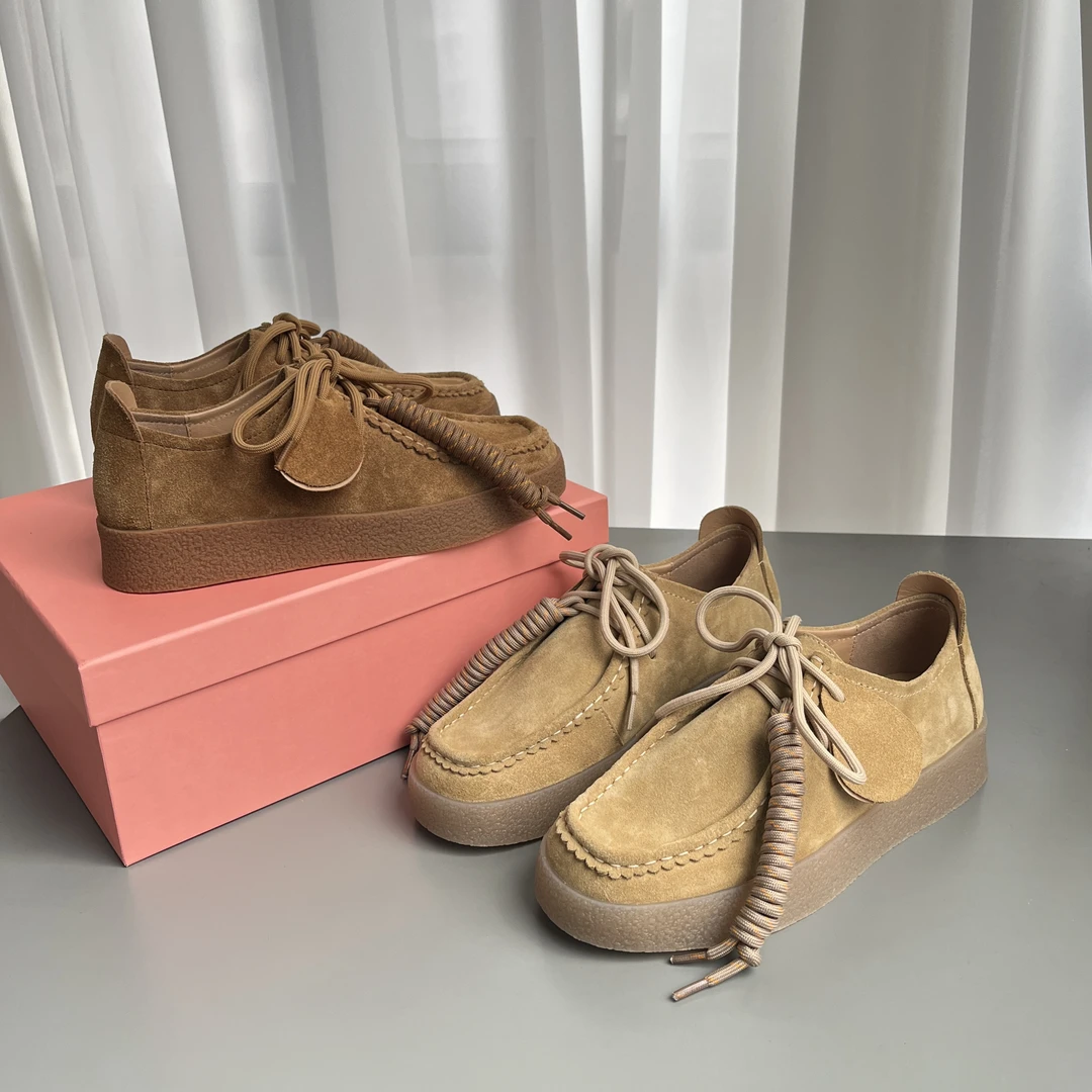 奚梦瑶同款厚底饼干鞋女春秋新款乐福鞋运动休闲百搭袋鼠鞋