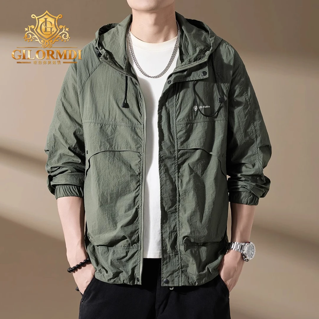 GILORMDI速干防晒夹克男夏季薄款三防科技UPF50+冰丝凉感钓鱼外套