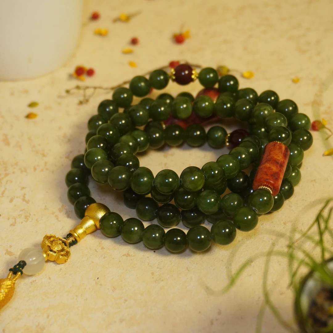 民国和田碧玉108籽/HY056275/金玉良缘/槐荫山房