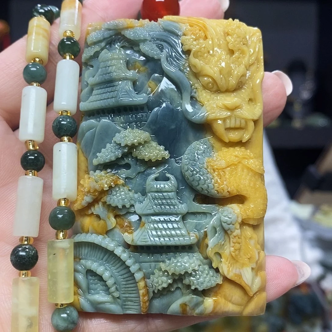 未镶嵌岫玉挂件吊坠项链