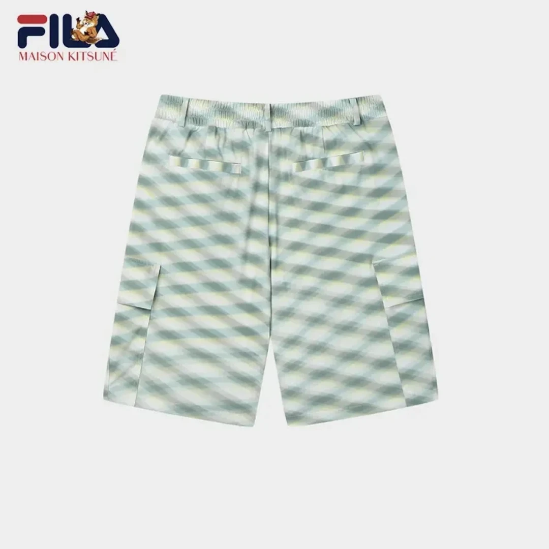 FILA X MAISON KITSUNÉ联名新款短裤男满印运动五分裤F11M529806F
