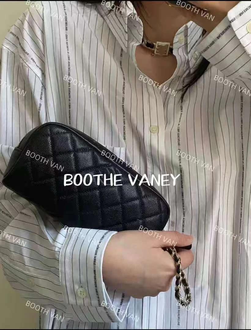 新款双拉链鱼子酱牛皮化妆包