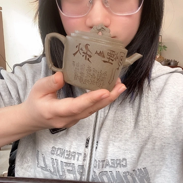 紫砂茶宠青段竹韵