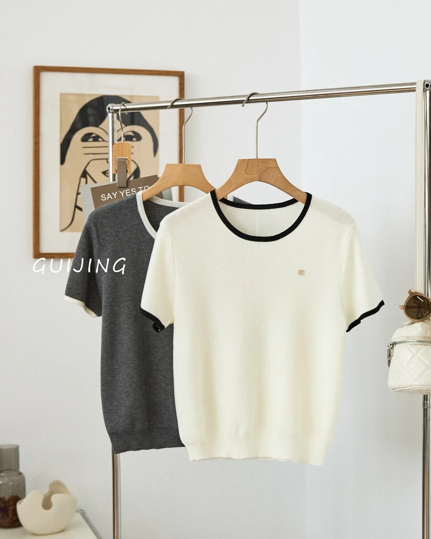 2025夏季新款爆款韩系显瘦宽松圆领短袖百搭女款短袖T恤5985