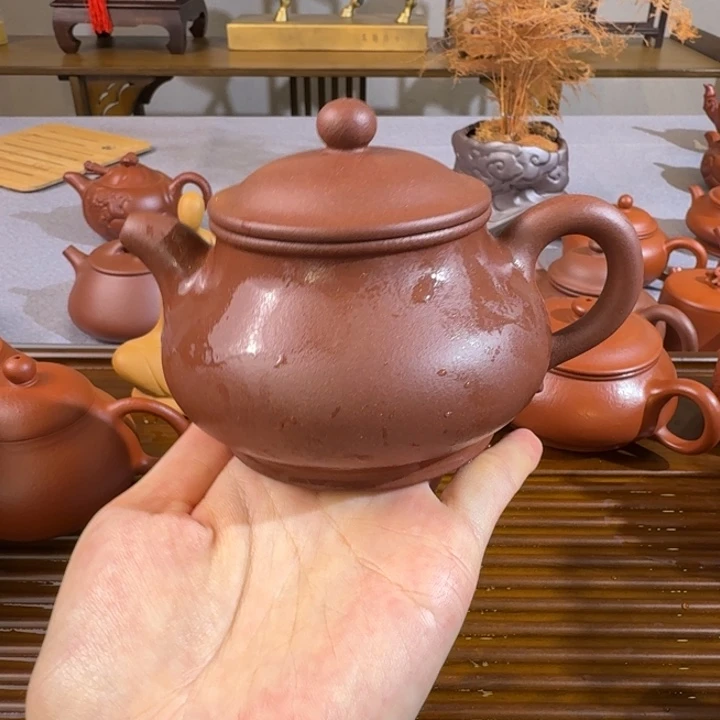 茶壶紫砂紫泥全手潘壶230毫升