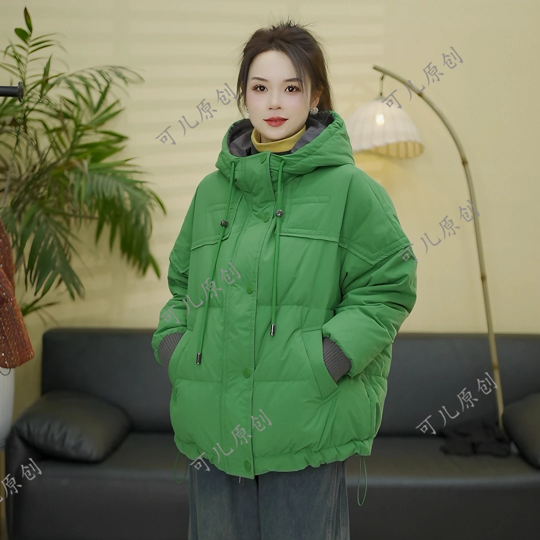 冬季新款泡芙软三防面料时尚百搭连帽夹棉设计保暖加厚款女士棉服