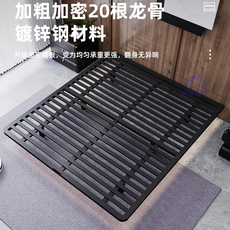 豫科越无床头床现代小户型简约排骨架齐边无靠背钢架悬浮双人床