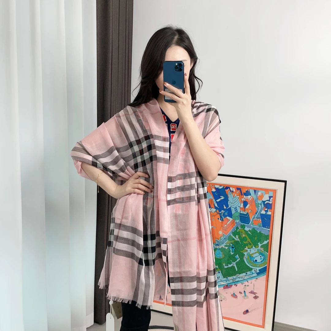 95新 BURBERRY/博柏利 围巾220厘米粉色/251006VLYLZ02