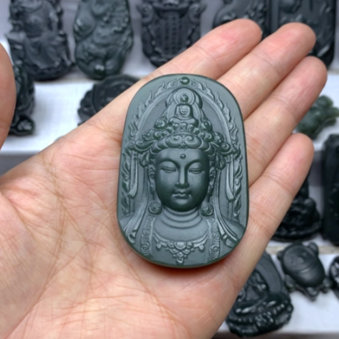 【闪购商品】颈饰未镶嵌和田玉双面雕刻