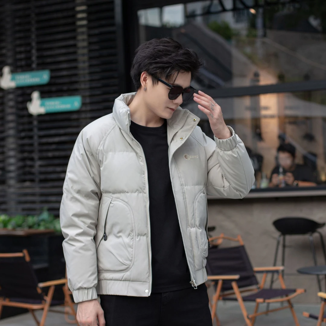 077冬季棉服男士时尚韩版修身短款加厚保暖立领百搭潮流爆款棉衣